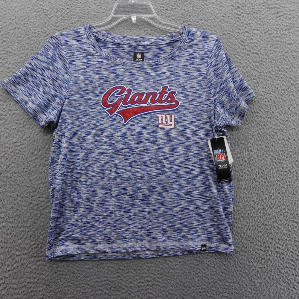 New Era NFL Team Apparel New York Giants Large Blue Womens Tee Space Dye NWT